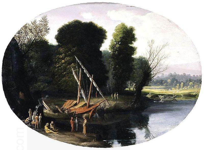 BONZI, Pietro Paolo Italianate River Landscape China oil painting art